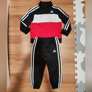 Adidas Kids' Red White and Black Tracksuit Size 2T